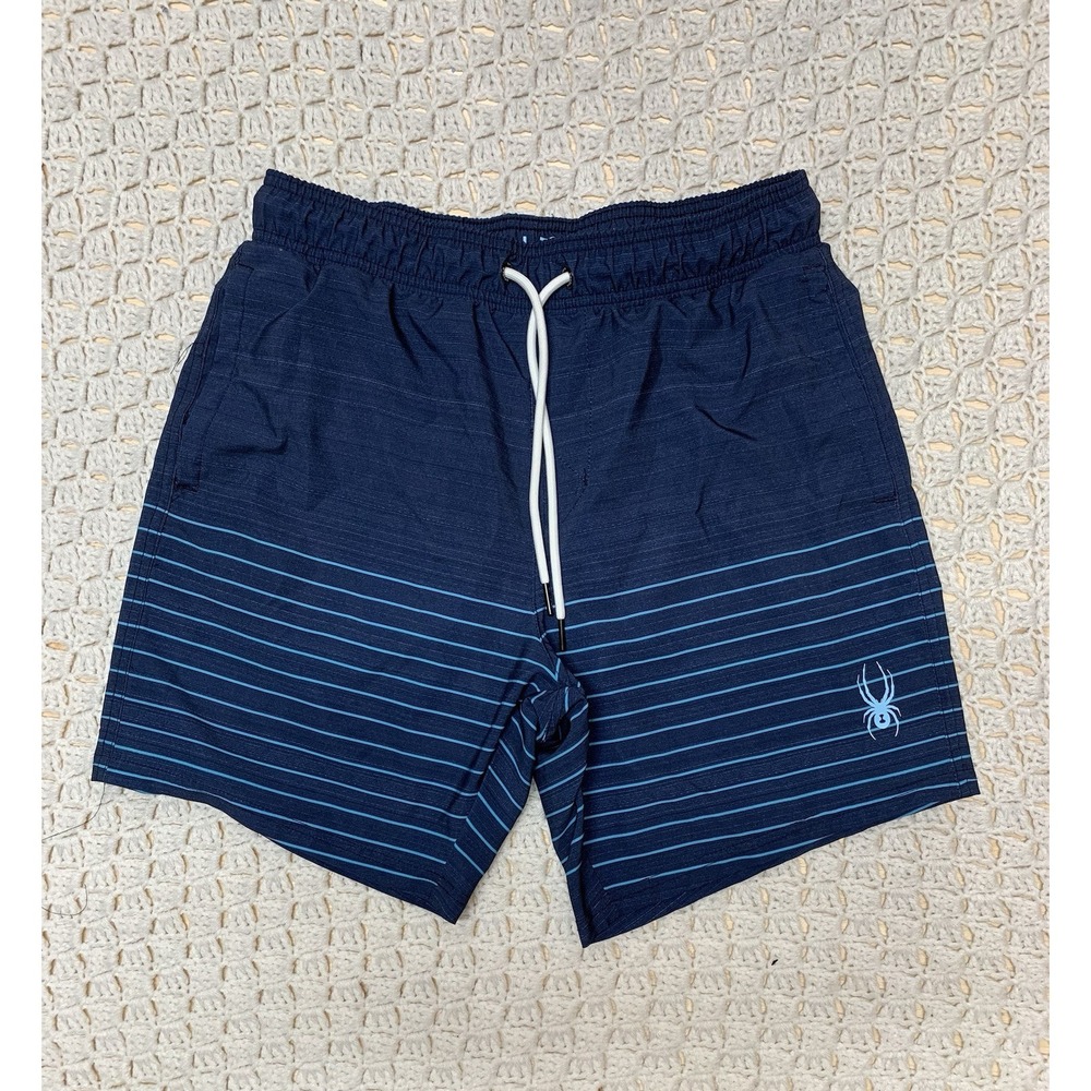 Spyder Surfing Shorts Men S‎ Blue Board Swim Trunks  Mesh Lined Drawstring